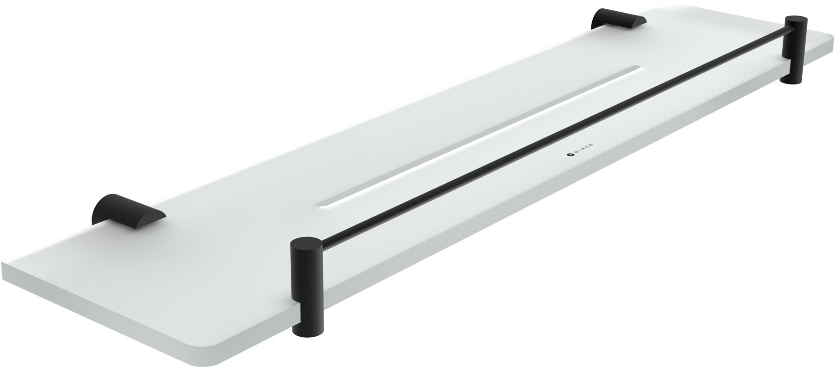 Nimco Polica do kúpeľne a sprchy s ohrádkou 50 cm plexisklo – Bormo čierna BRC-X450-X-90