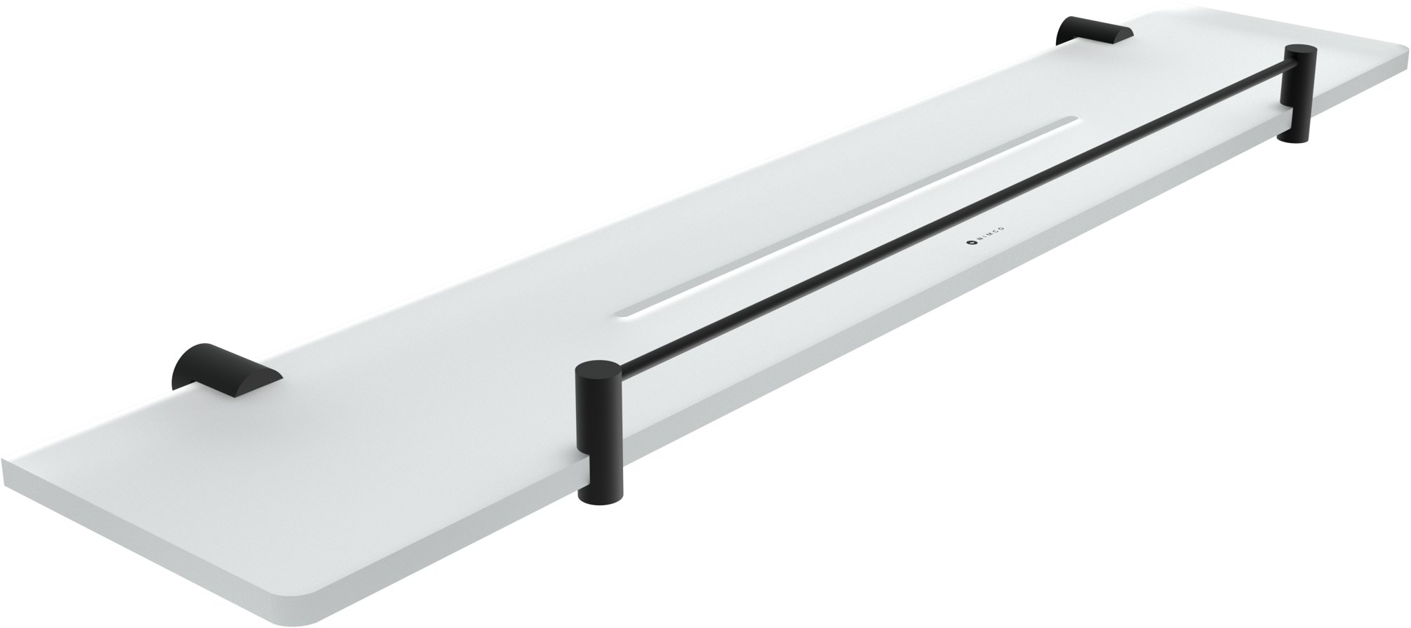 Nimco Polica do kúpeľne a sprchy s ohrádkou 60 cm plexisklo – Bormo čierna BRC-X460-X-90