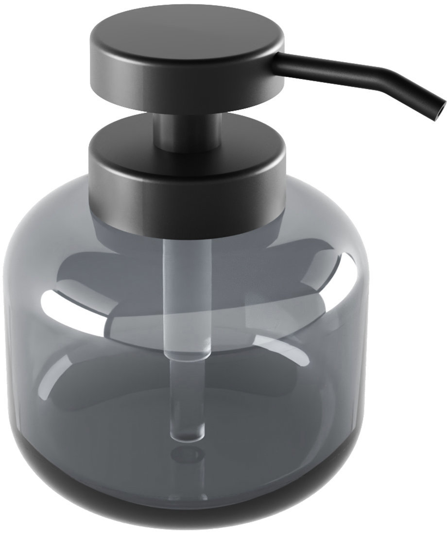 Nimco Dávkovač mýdla do koupelny sklo – pumpička matný plast Abu černá ABC-31-90