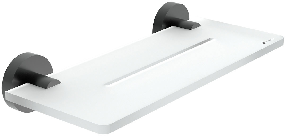 Nimco Polica do kúpeľne a sprchy 30 cm – bez vŕtania Unix čierna UNC-X430-90