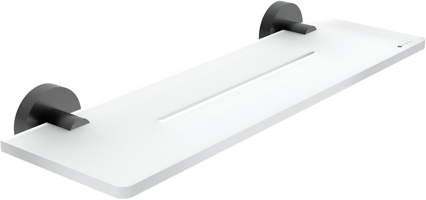 Nimco Polica do kúpeľne a sprchy 40 cm – bez vŕtania Unix čierna UNC-X440-90