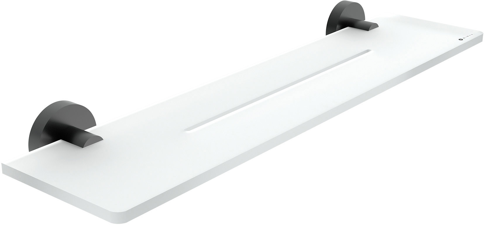 Nimco Polica do kúpeľne a sprchy 50 cm – bez vŕtania Unix čierna UNC-X450-90