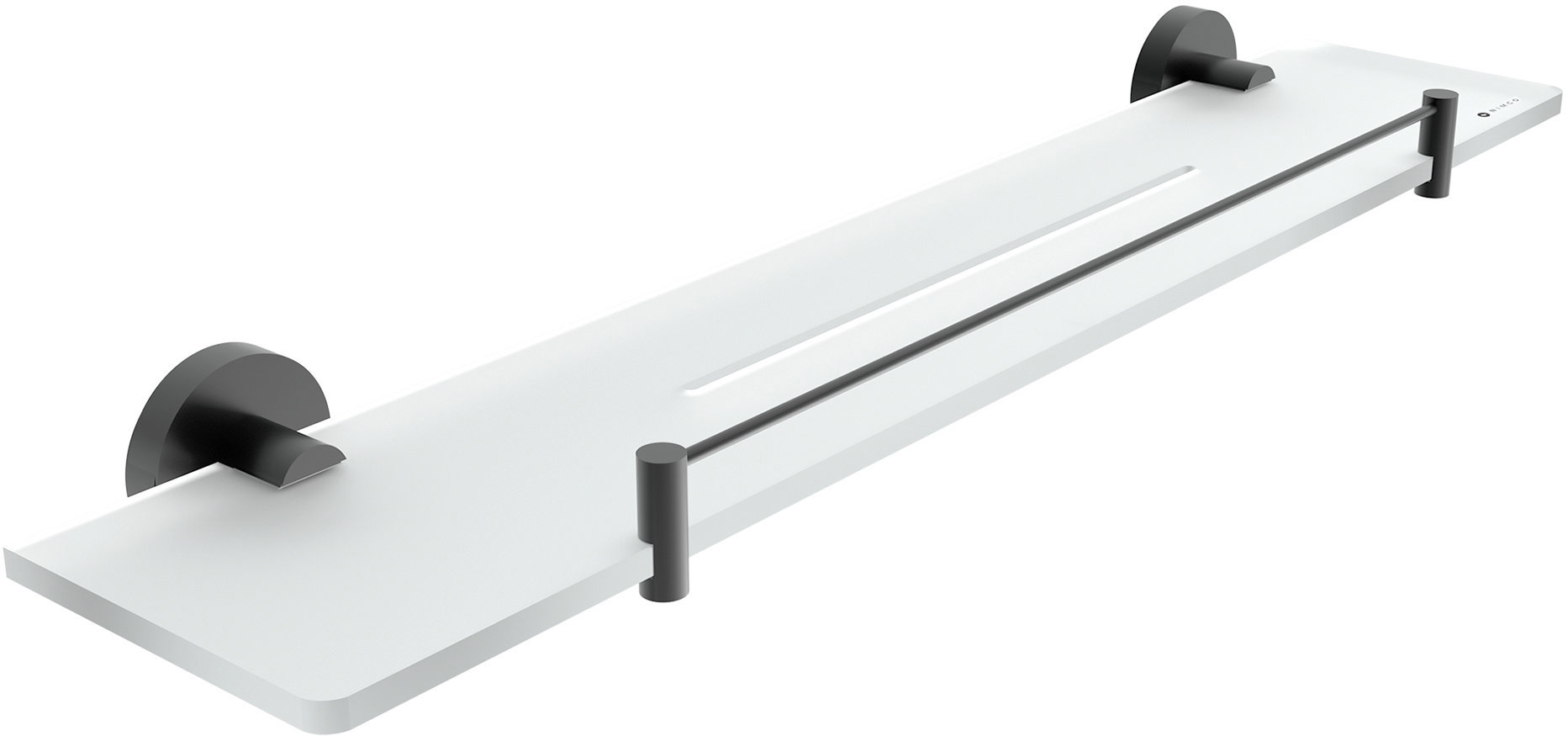 Nimco Polica do kúpeľne a sprchy 60 cm s ohrádkou – bez vŕtania Unix čierna UNC-X460-X-90