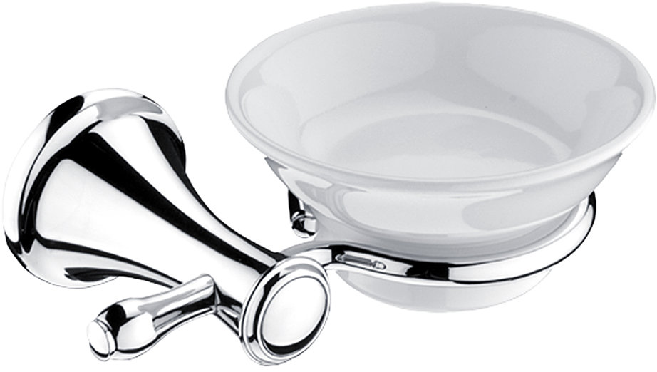 Nimco Mydlovnička Lada chróm – držiak na mydlo mosadz keramika LA 19059K-26