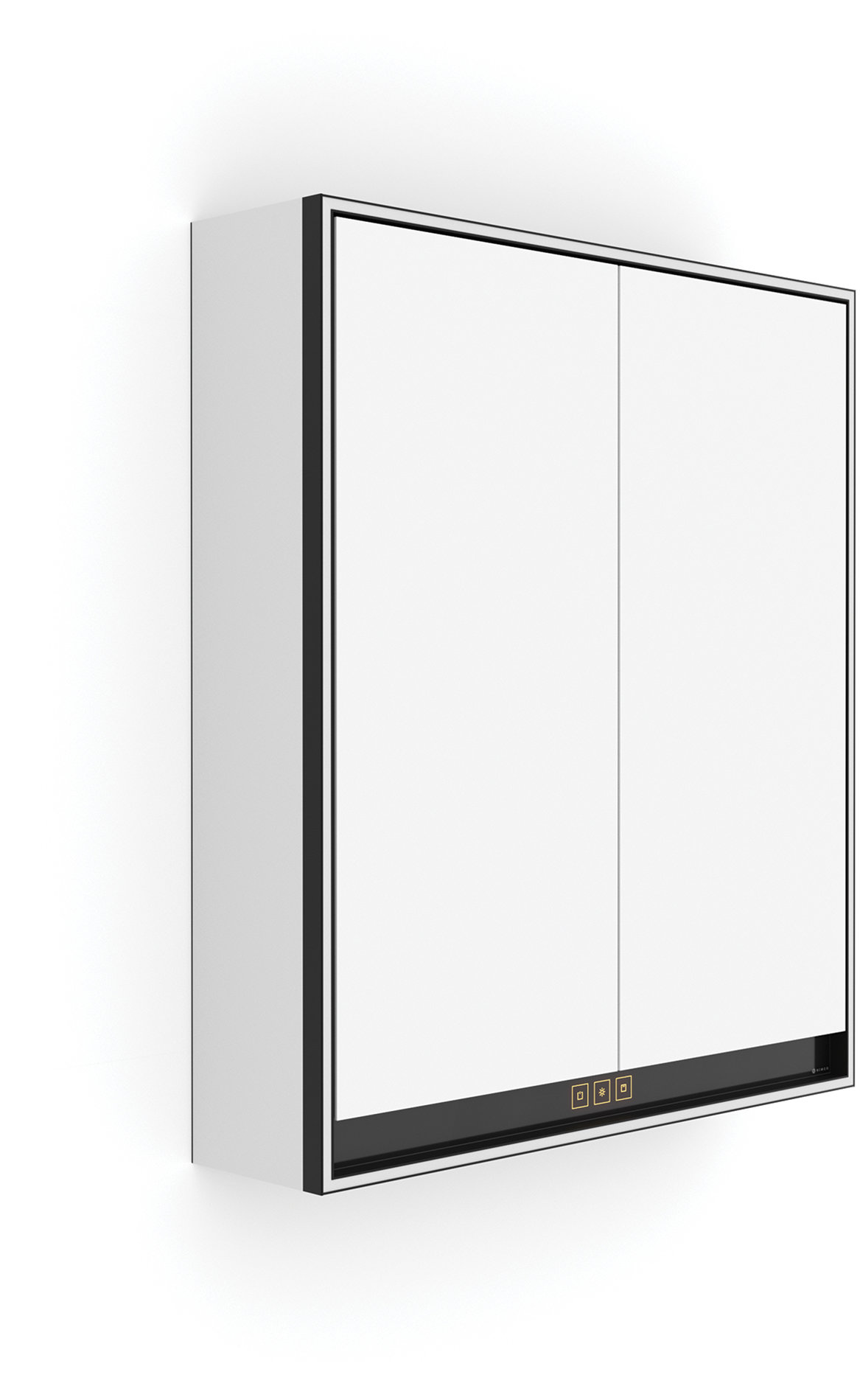 Nimco LED zrkadlová skrinka 60 cm čierna – dotykové nastavenie jasu a farby GAC-10002VX-90