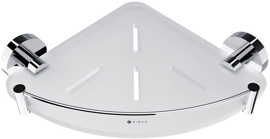 Nimco Rohová polica s ohrádkou do kúpeľne a sprchy – Unix chróm