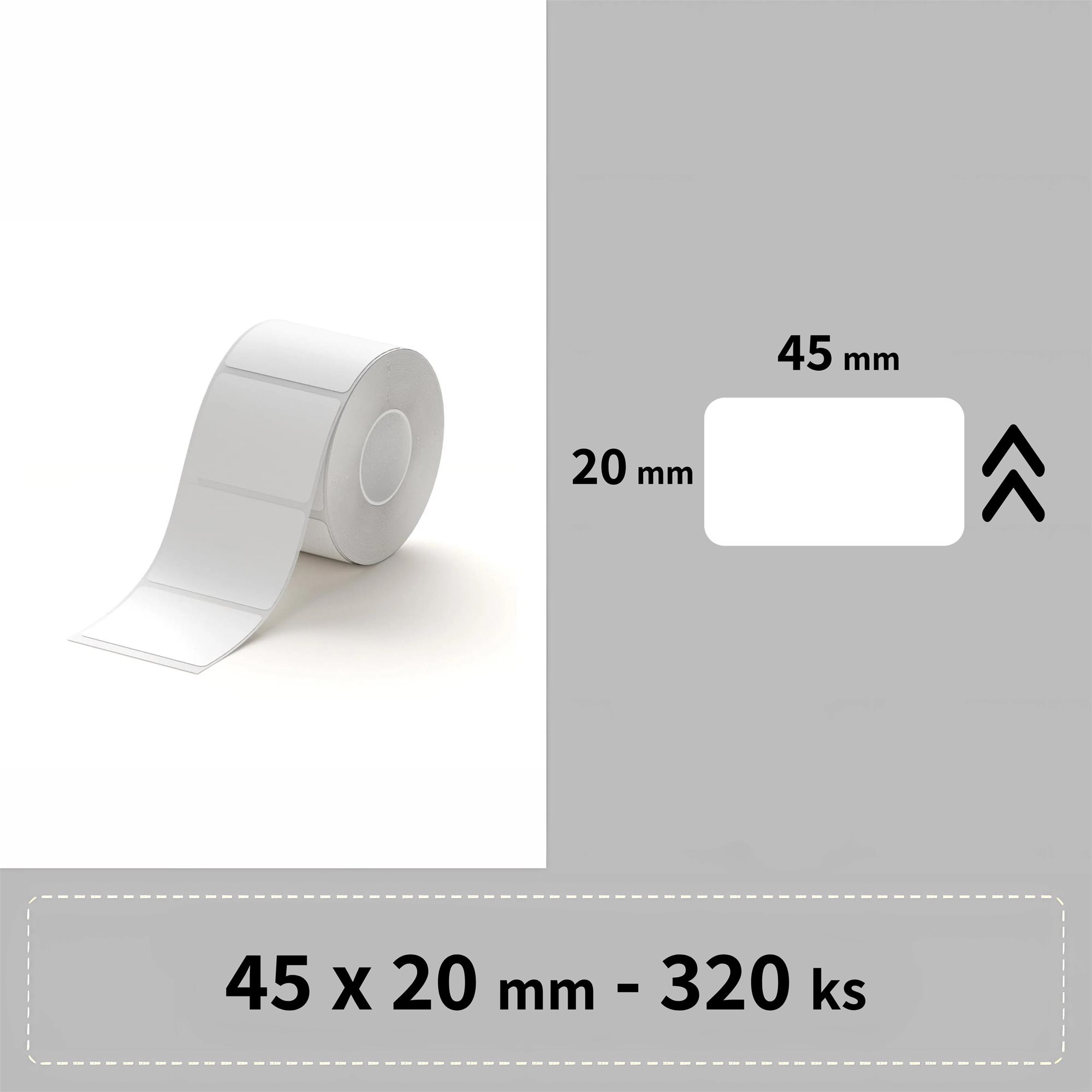 Niimbot štítky R 45 × 20 mm 320 ks Biele pre B21, B21S, B3, B1S