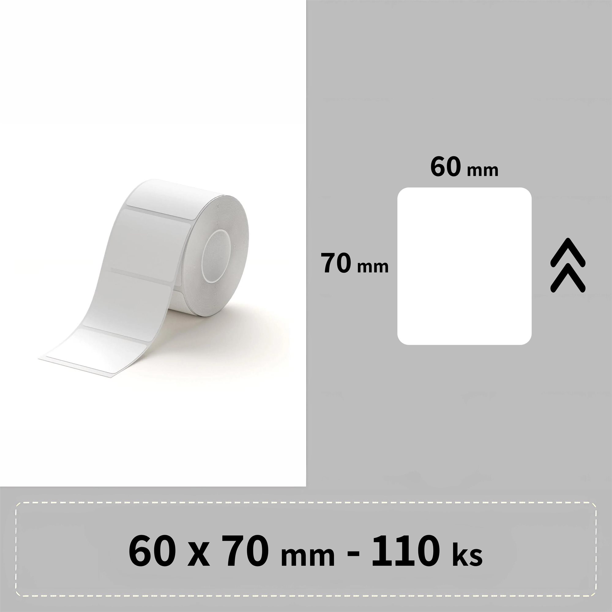 Niimbot štítky T 60 × 70 mm 110 ks Biele pre B3S