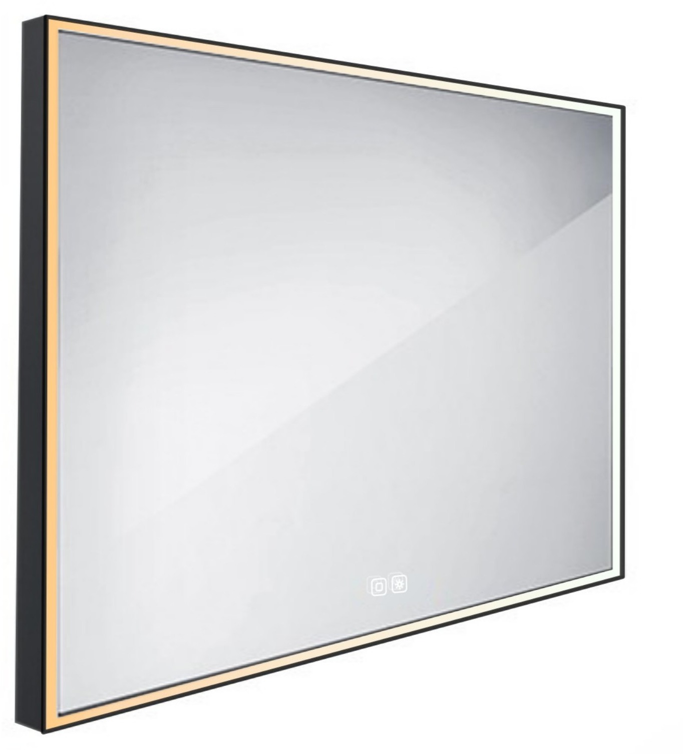 Nimco LED zrkadlo 80 × 70 cm čierne – dotykové s nastavením jasu a farby ZPC 13003VX-90