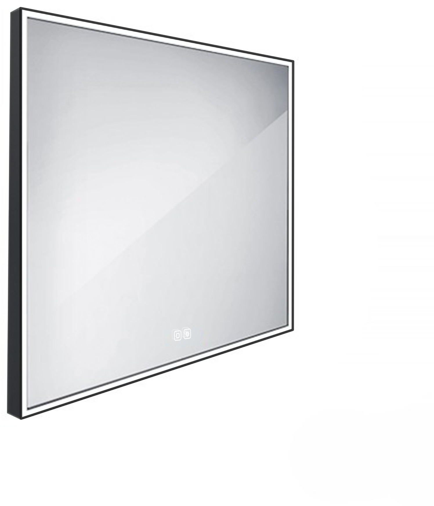 Nimco LED zrkadlo 70 × 70 cm čierne – dotykové s nastavením jasu a farby ZPC 13077VX-90