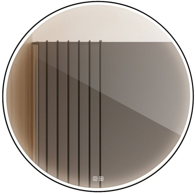 Nimco LED zrkadlo 60 cm okrúhle čierne – dotykové s nastavením jasu a farby ZPC 28000RVX-90