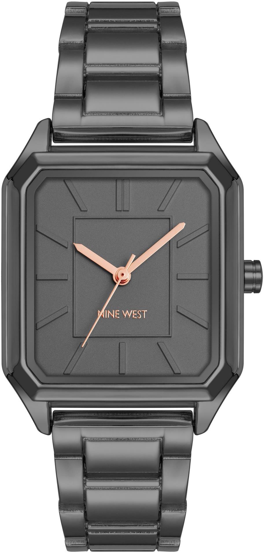 Nine West dámske hodinky hranaté čierne NW/3003GYGY