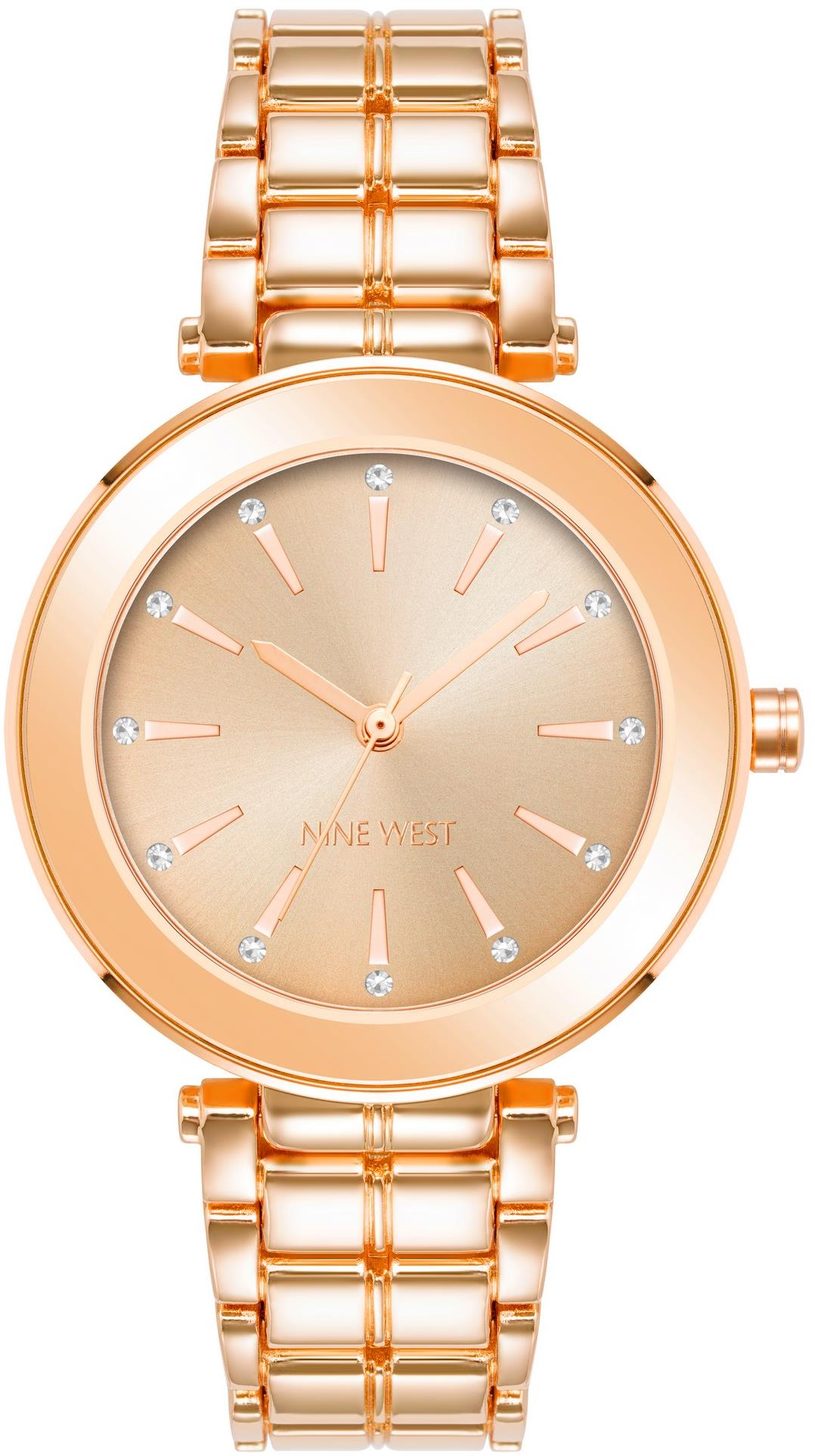Nine West dámske hodinky okrúhle ružovo zlaté NW/3020RGRG