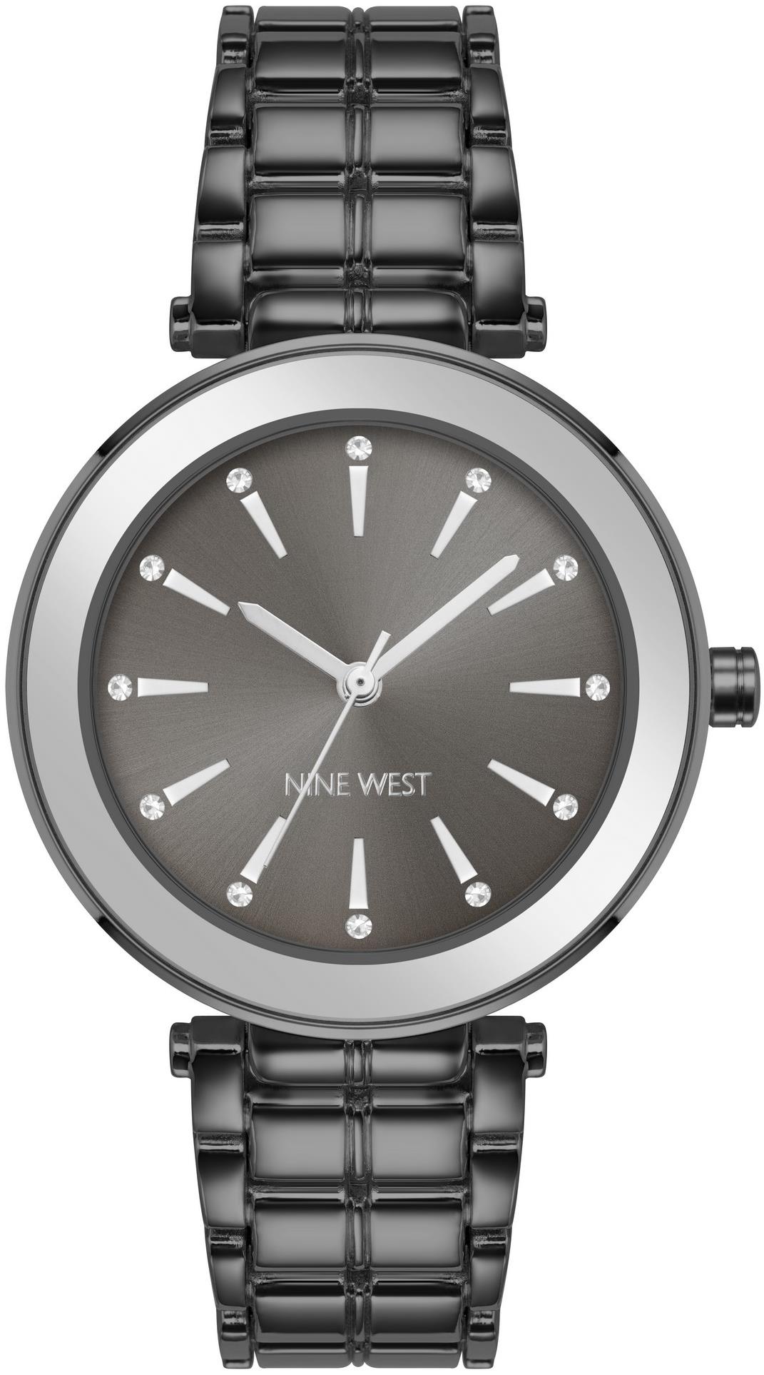 Nine West dámske hodinky okrúhle čierne NW/3021GYGY