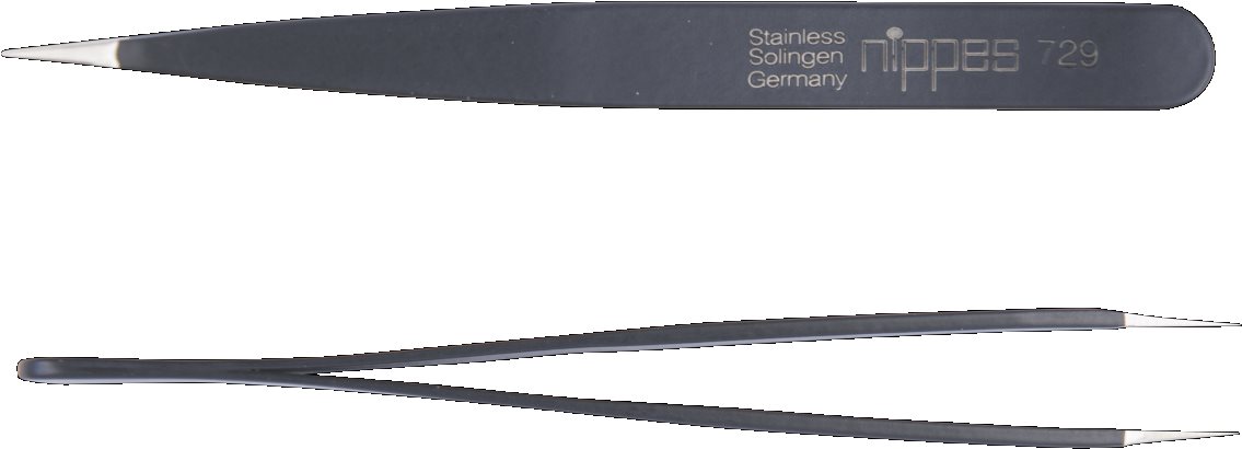 Solingen Pinzeta špicatá, čierna, nerez 9,5 cm