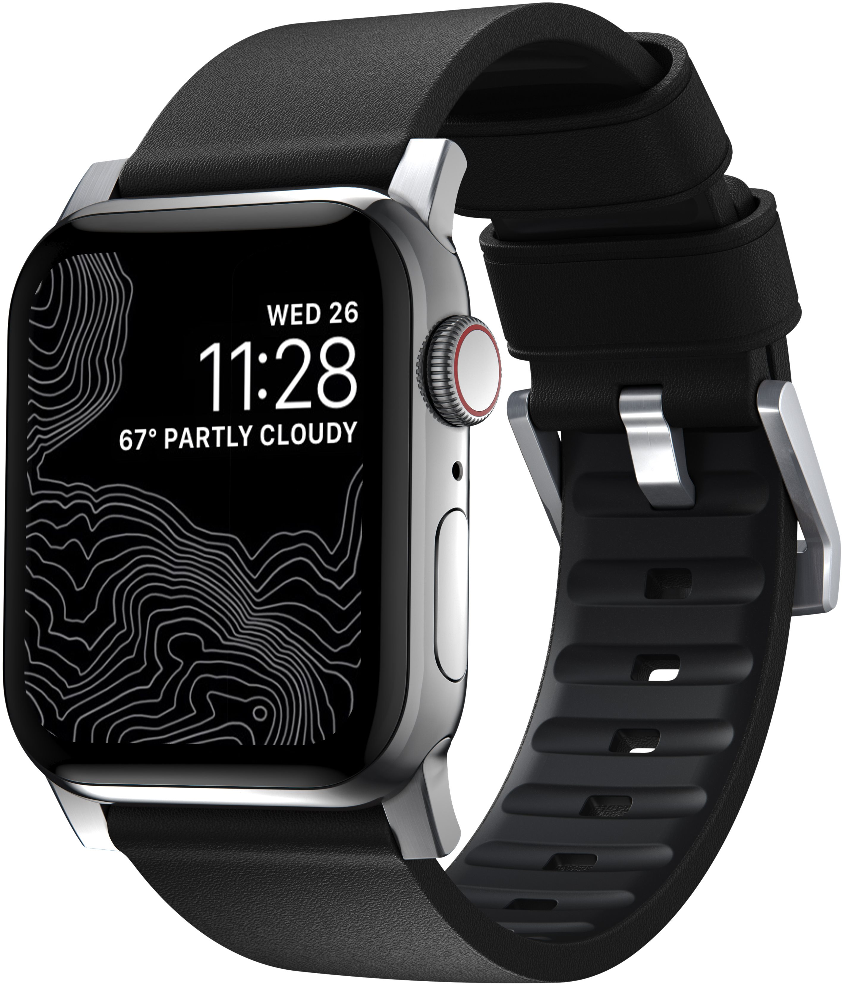 Nomad Active Strap Pro Black Silver Apple Watch 44/42 mm