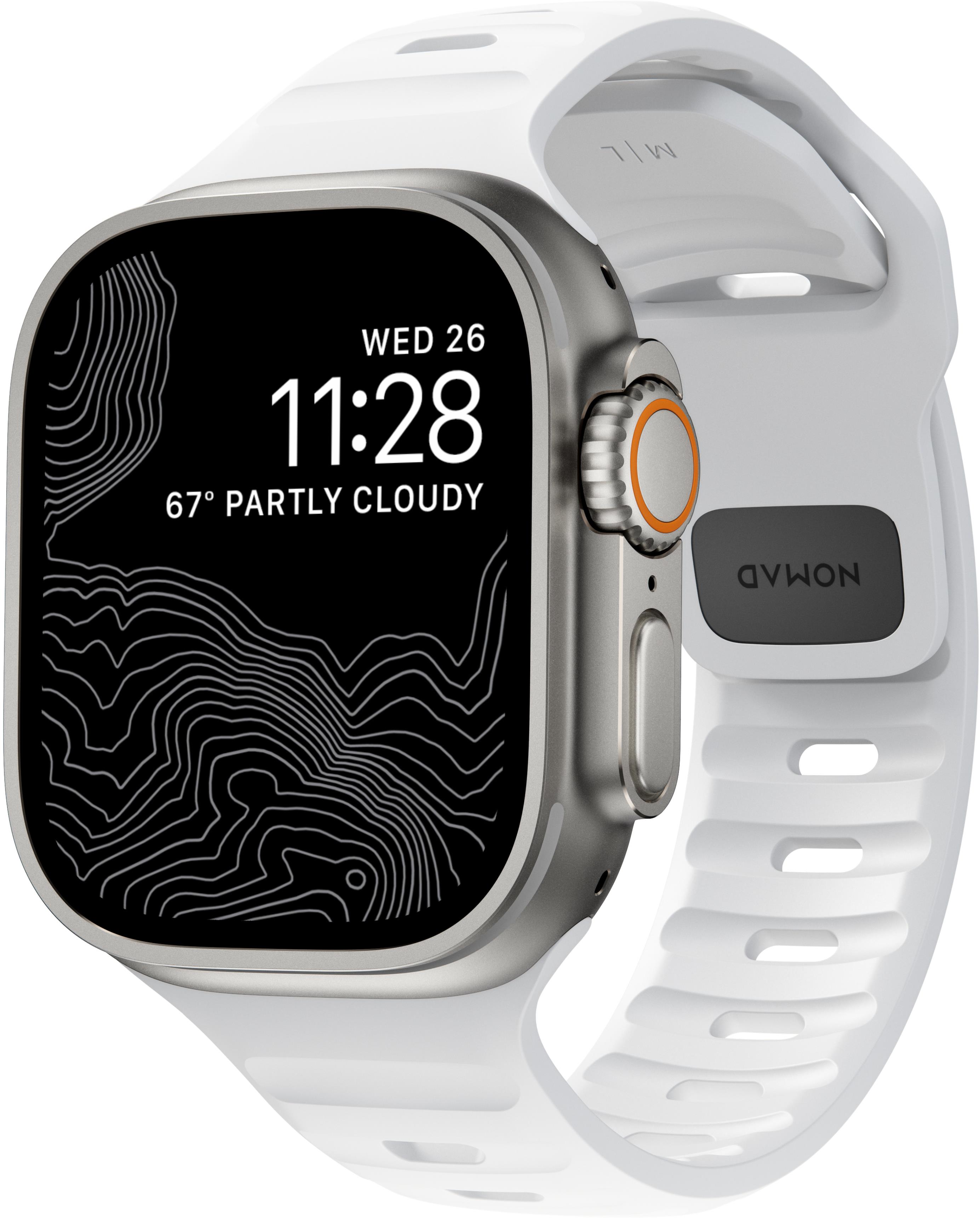Nomad Sport Strap M/L White Apple Watch Ultra 2/1 (49 mm) 9/8/7 (45 mm)/6/SE/5/4 (44mm)/3/2/1(42 mm)