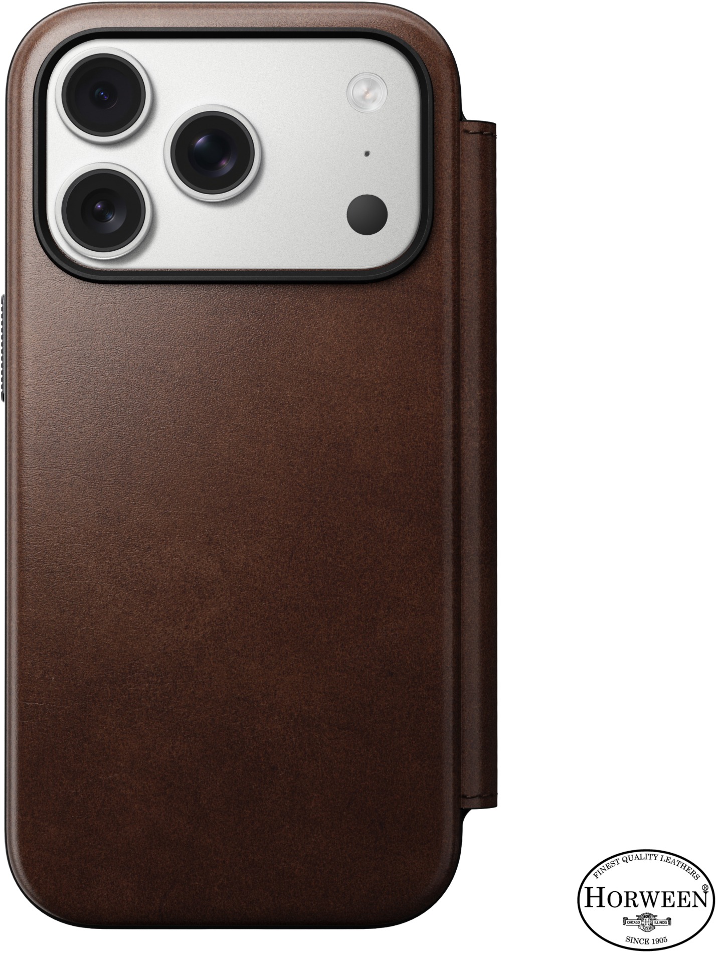 Nomad Modern Leather Folio Rustic Brown (Horween) iPhone 17 Pro
