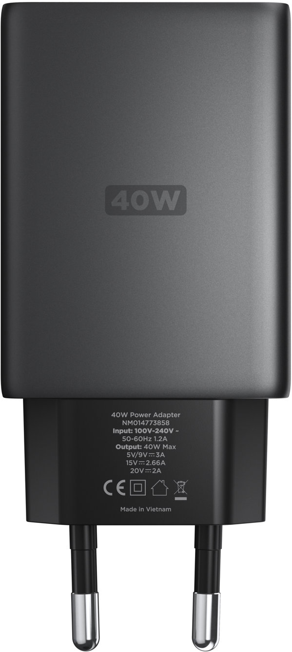 Nomad AC adaptér 40 W Slim Carbid EU