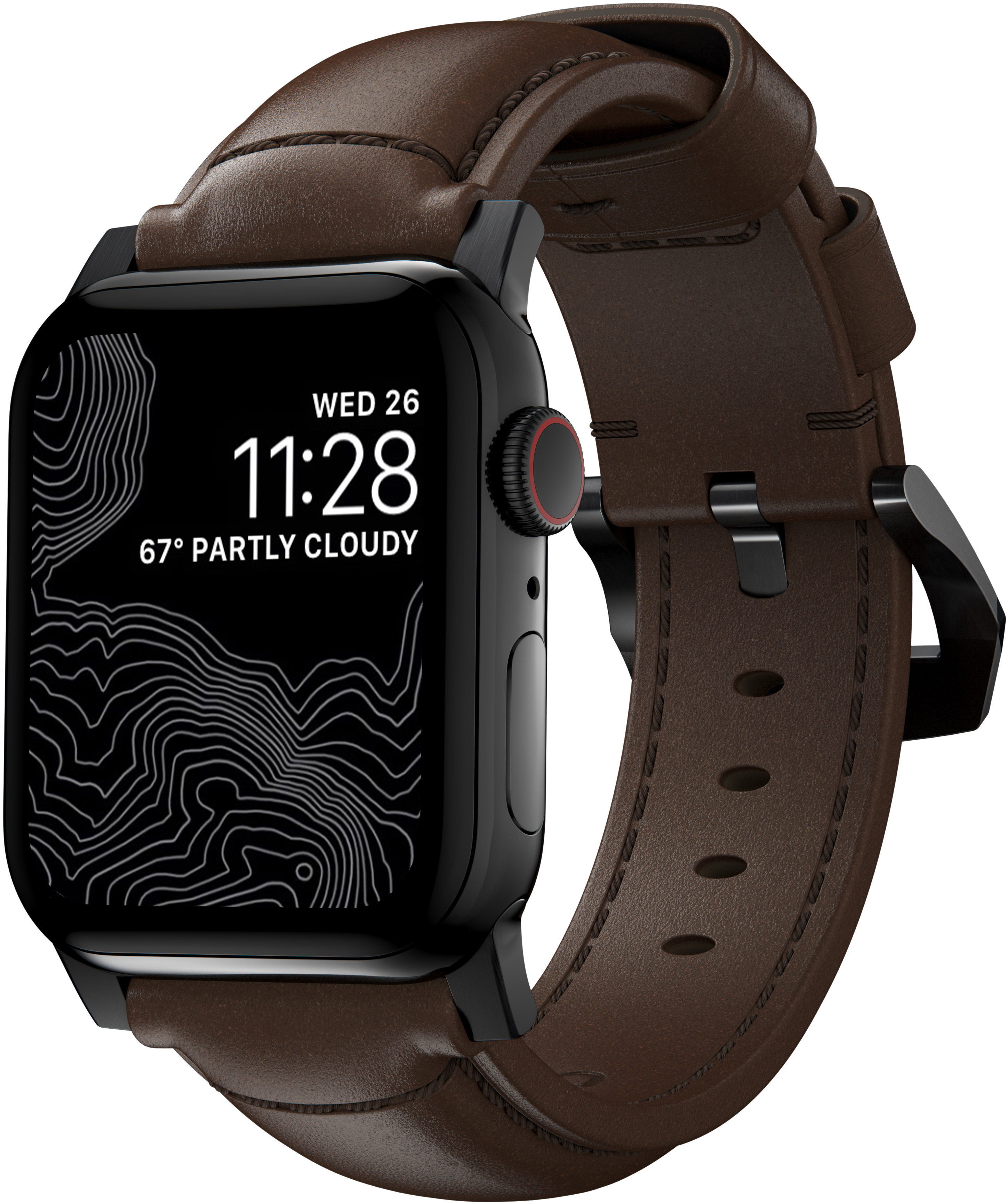 Nomad Traditional Band Black Hardware/Rustic Brown AW Ultra 2/1 (49 mm) 9/8/7 (45 mm)/6/SE/5/4 (44 mm)