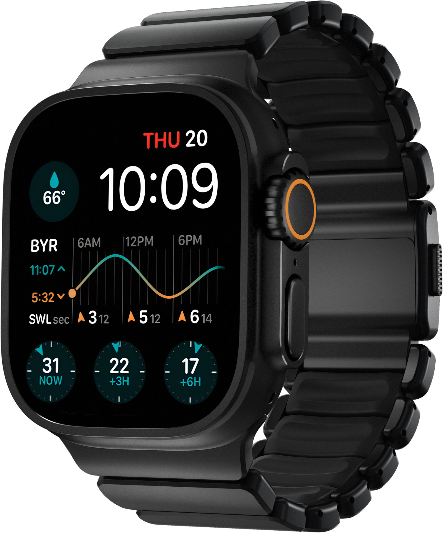 Nomad Stratos Band AW 45/46/49 mm Black Titanium Black FKM