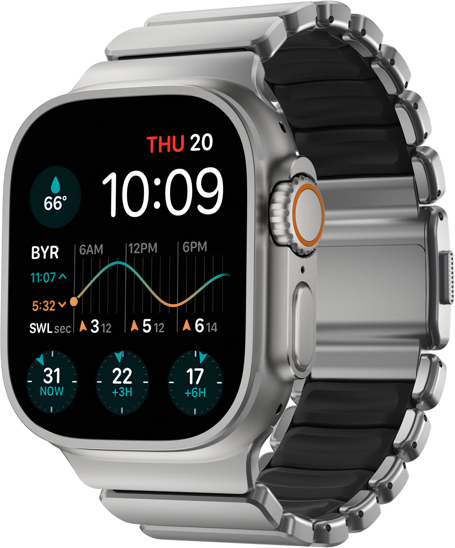 Nomad Stratos Band AW 45/46/49 mm Natural Titanium Black FKM