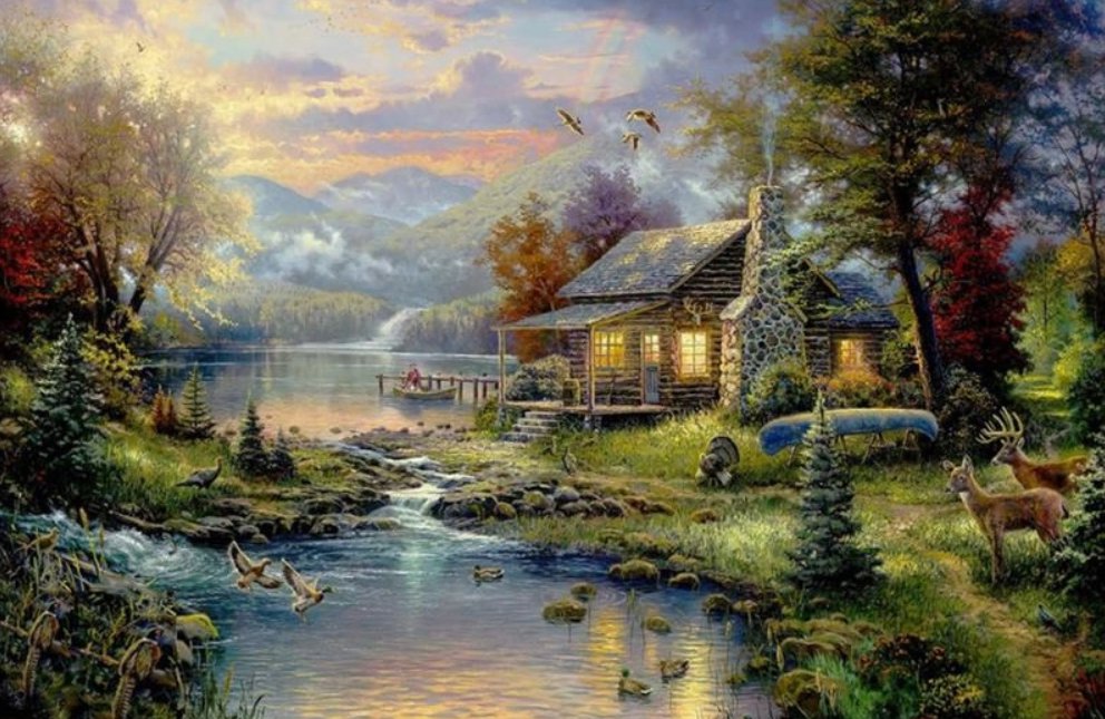 Norimpex Horská chata u jezera 30 × 40 cm