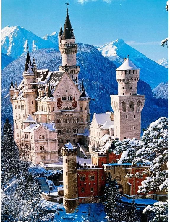 Norimpex Zámok Neuschwanstein v zime 30 × 40 cm
