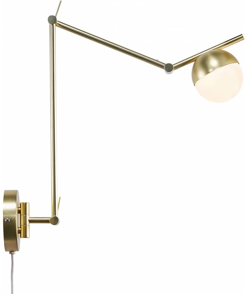 NORDLUX Contina nástenná čítacia flexibilná lampička, 100 × 372 × 736 mm, 5 W, G9, mosadz