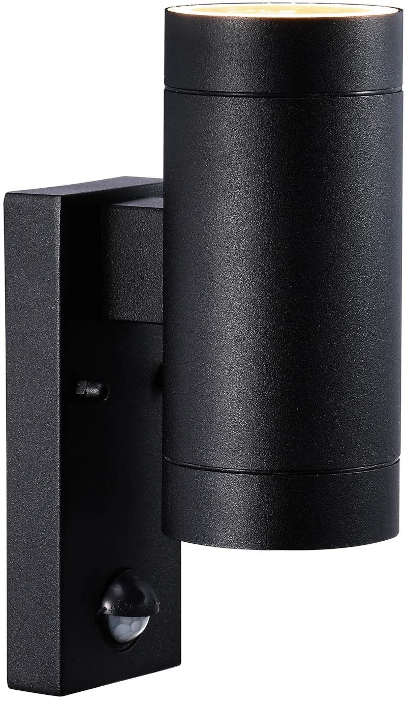Nordlux Senzorové vonkajšie svetlo Tin Maxi, 220 × 125 mm, 2× 35 W, senzor, čierne