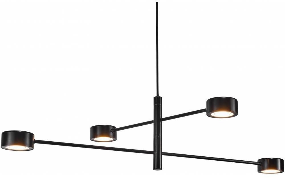 NORDLUX Stmievateľný LED luster Clyde – čierny, kríž
