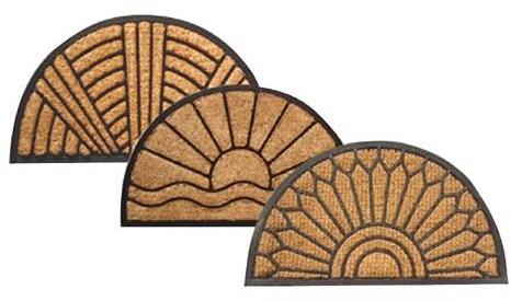 M.A.T. Group rohož guma + kokos 45 × 75 cm, polkruh, mix dekorov