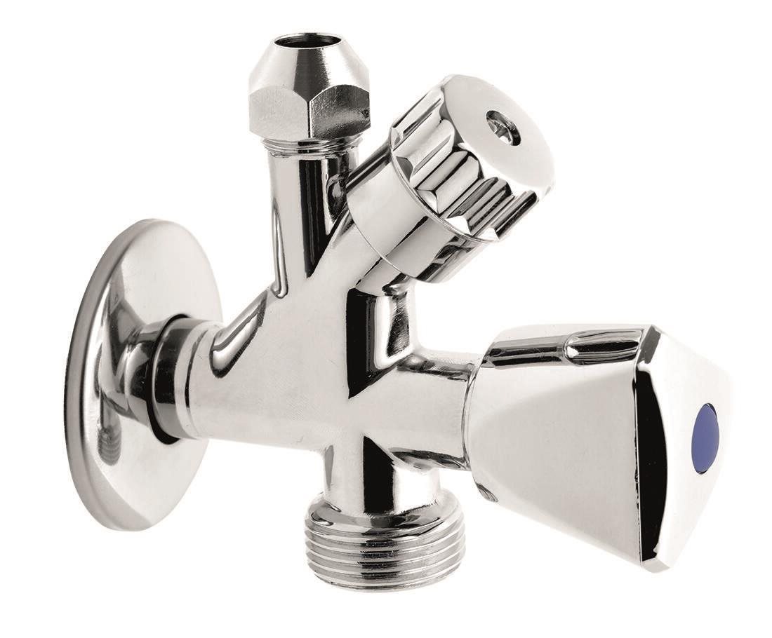 NOVASERVIS ventil kombi práčka rohový so spätnou klapkou 3/8" × 1/2" × 3/4" CF5104