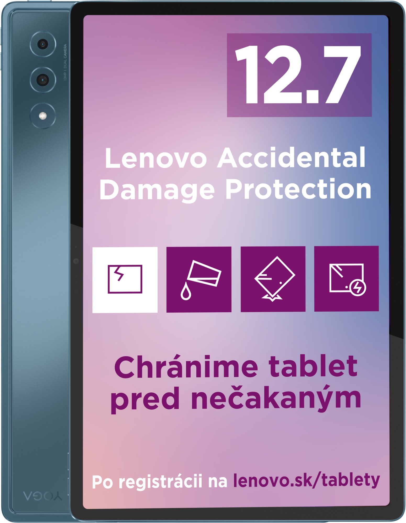 Lenovo Yoga Tab Plus 12,7", 16 GB + 256 GB – Tidal Teal + Klávesnica + Tab Pen Pro