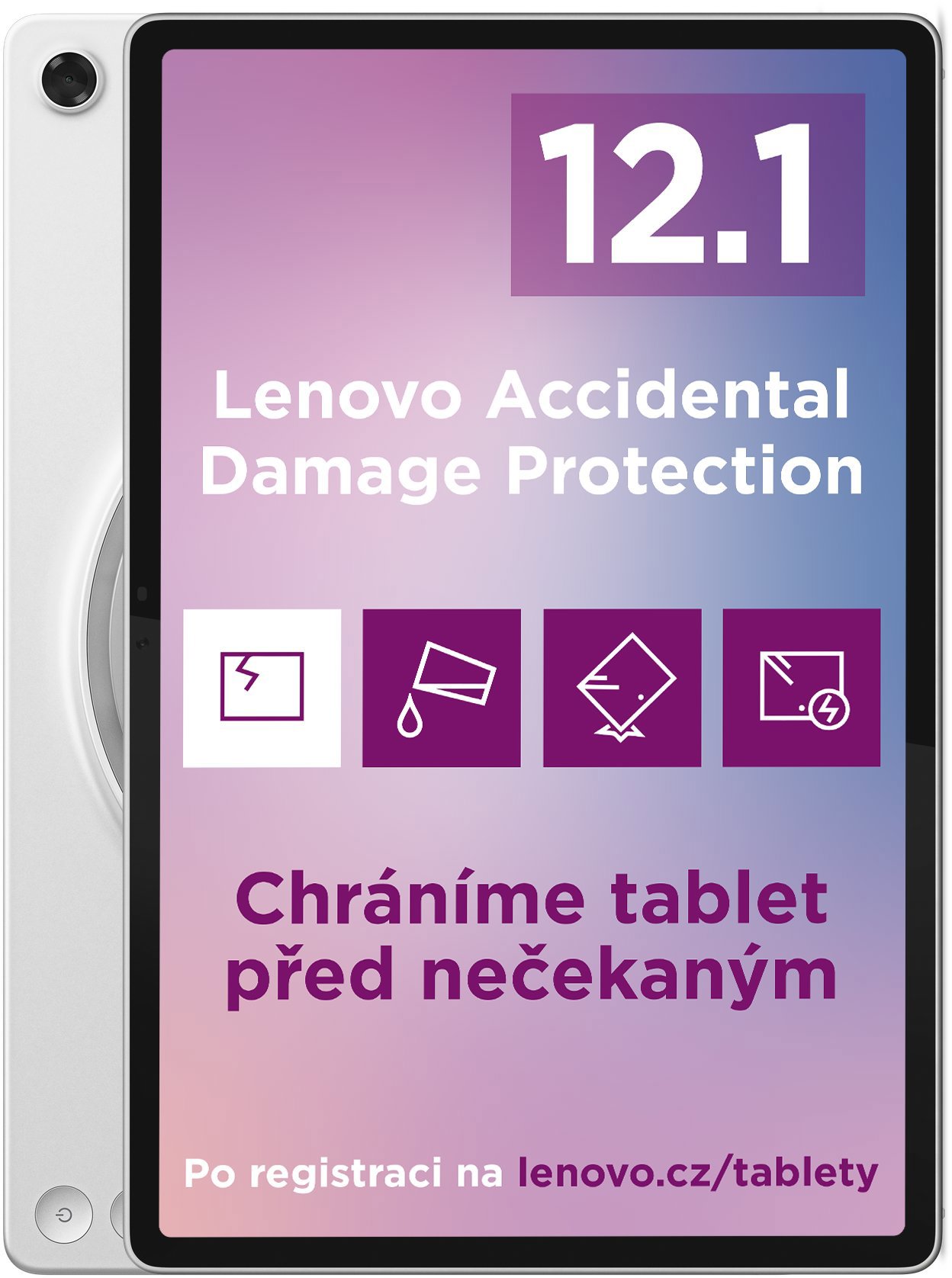Lenovo Tab Plus 2nd Gen 12.1", 8 GB + 128 GB – Celestial White + Puzdro