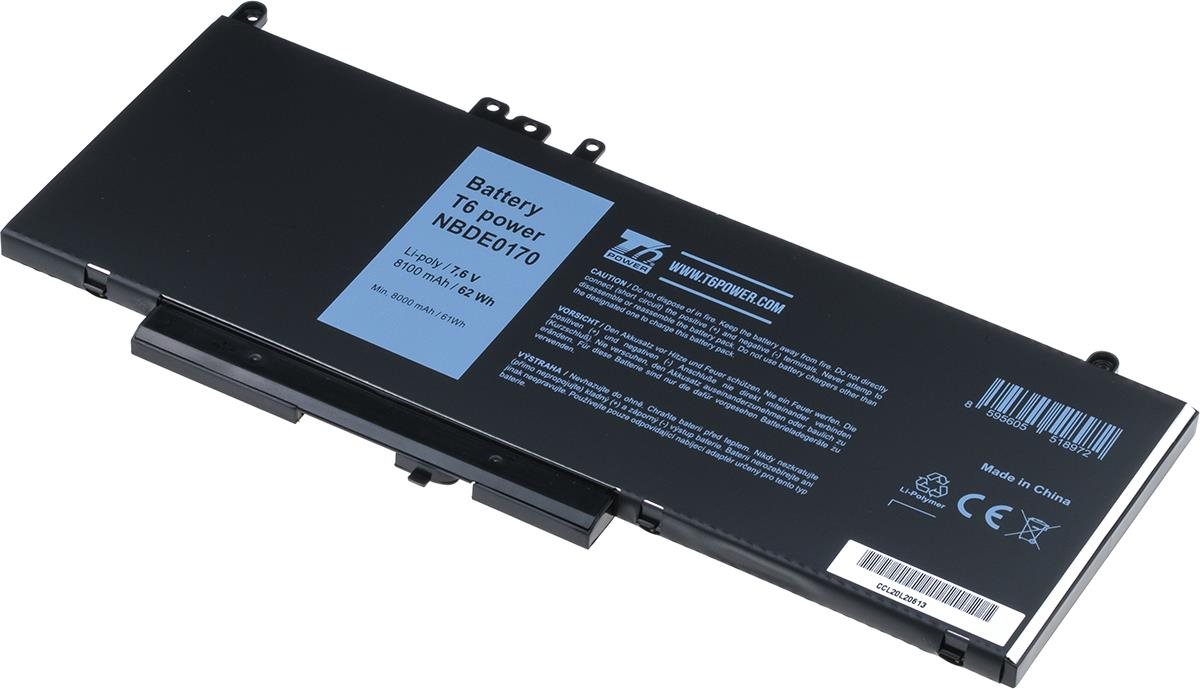 T6 Power pre Dell Latitude 14 E5470, Li-Poly, 7,6 V, 8100 mAh (62 Wh), čierna