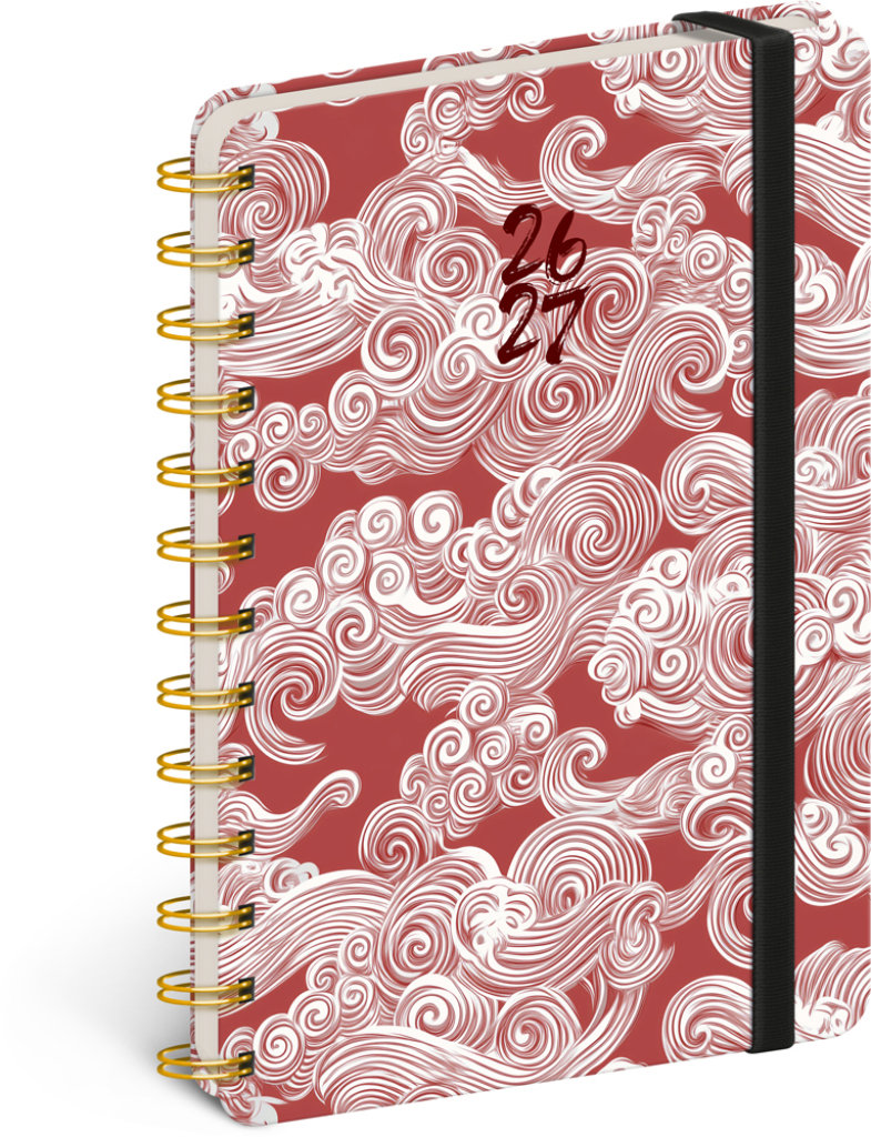 NOTIQUE Špirálový 18-mesačný Petito – Mraky 2026/2027, 13 × 18 cm