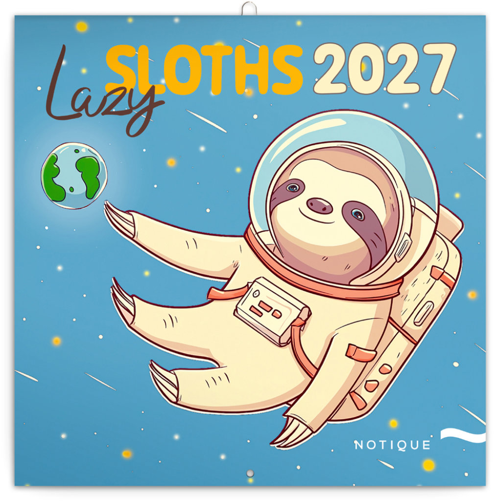 NOTIQUE poznámkový Pohodoví lenochodi 2027, 30 × 30 cm