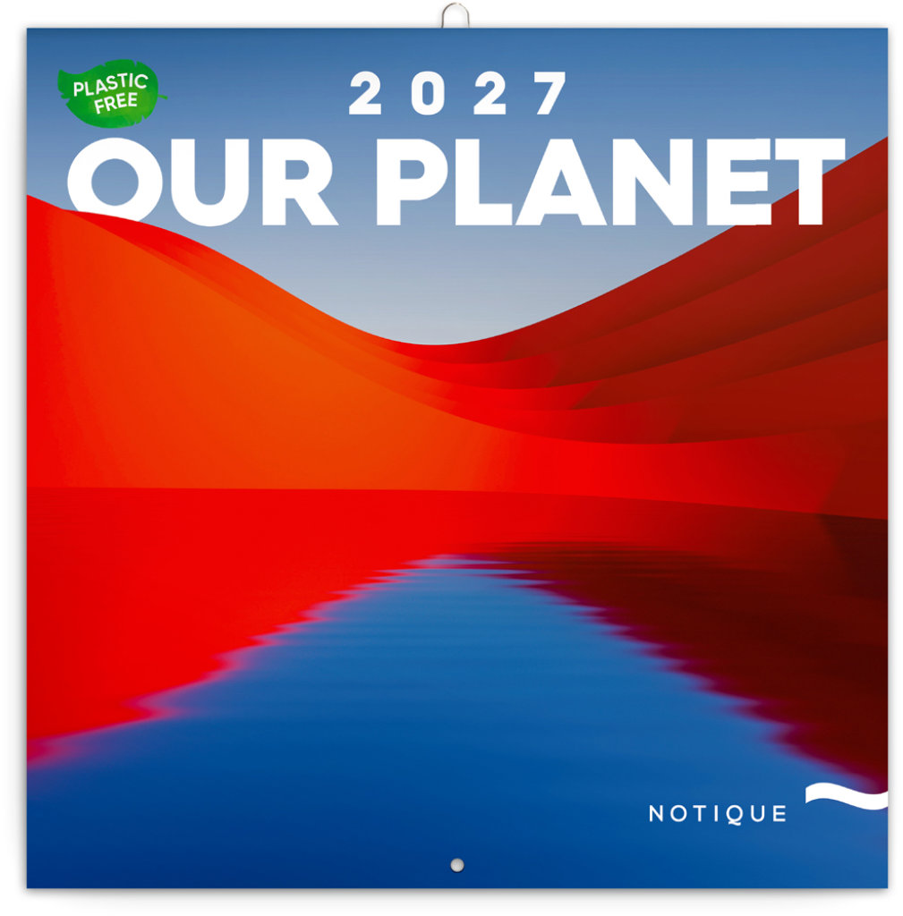 NOTIQUE poznámkový Naša Planéta 2027, PLASTIC FREE, 30 × 30 cm