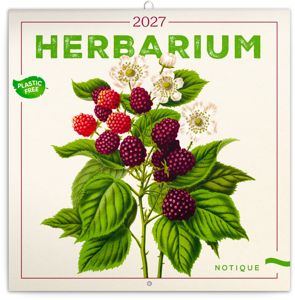NOTIQUE poznámkový Herbár 2027, PLASTIC FREE, 30 × 30 cm