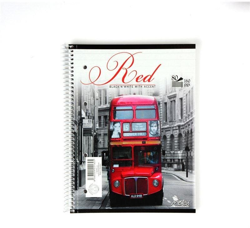 Notes A4, 80 listov, so špirálou na boku, linajkový