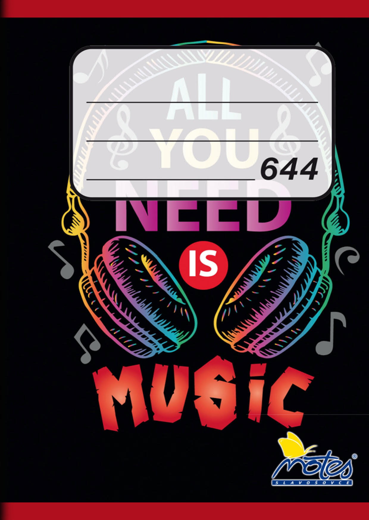 Notes č. 644, A6, 40 listov, linajkový, náhodný motív