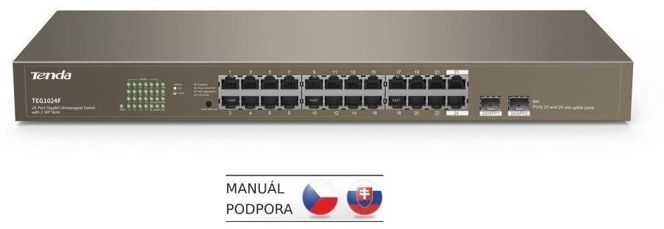 Tenda TEG1024F Gigabit Fanless Rackmount Switch + SFP