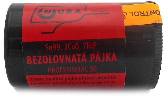 NUBA Spájkovací cín Sn99, 3Cu0, 7NiP, priemer 1,5 mm – 50 g