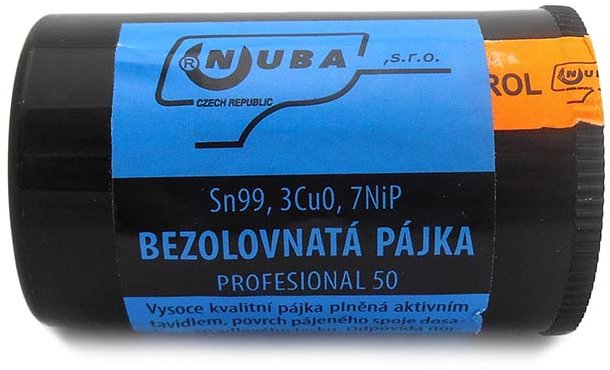 NUBA Spájkovací cín Sn99, 3Cu0, 7NiP, priemer 1,0 mm – 50 g