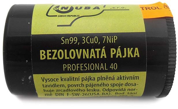 NUBA Spájkovací cín Sn99, 3Cu0, 7NiP, priemer 0,8 mm – 40 g