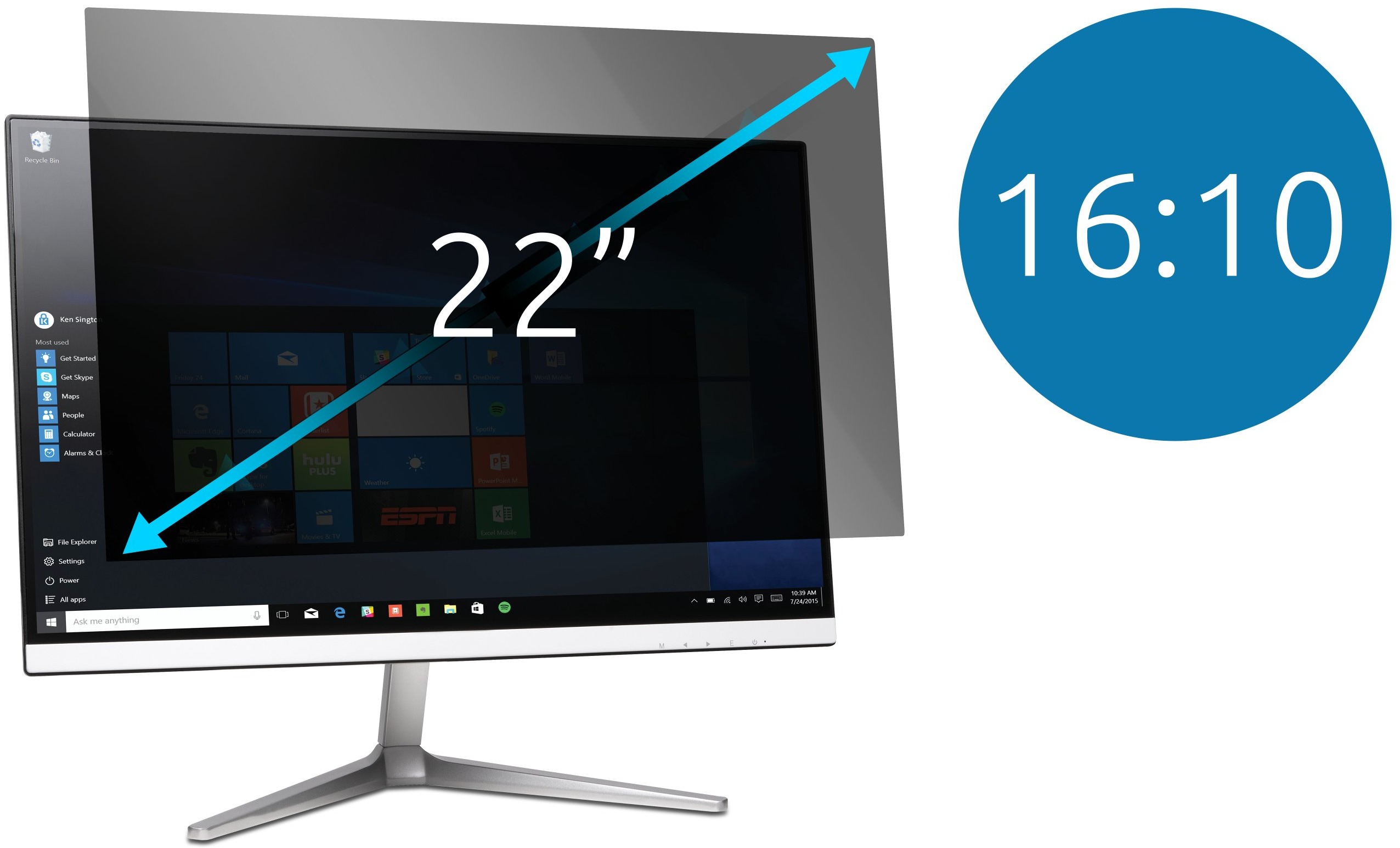 Kensington na 22", 16 : 9, dvojsmerný, odpojiteľný