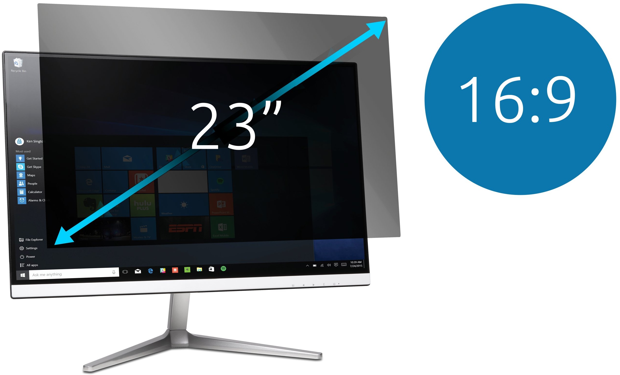 Kensington na 23", 16:9, dvojsmerný, odpojiteľný