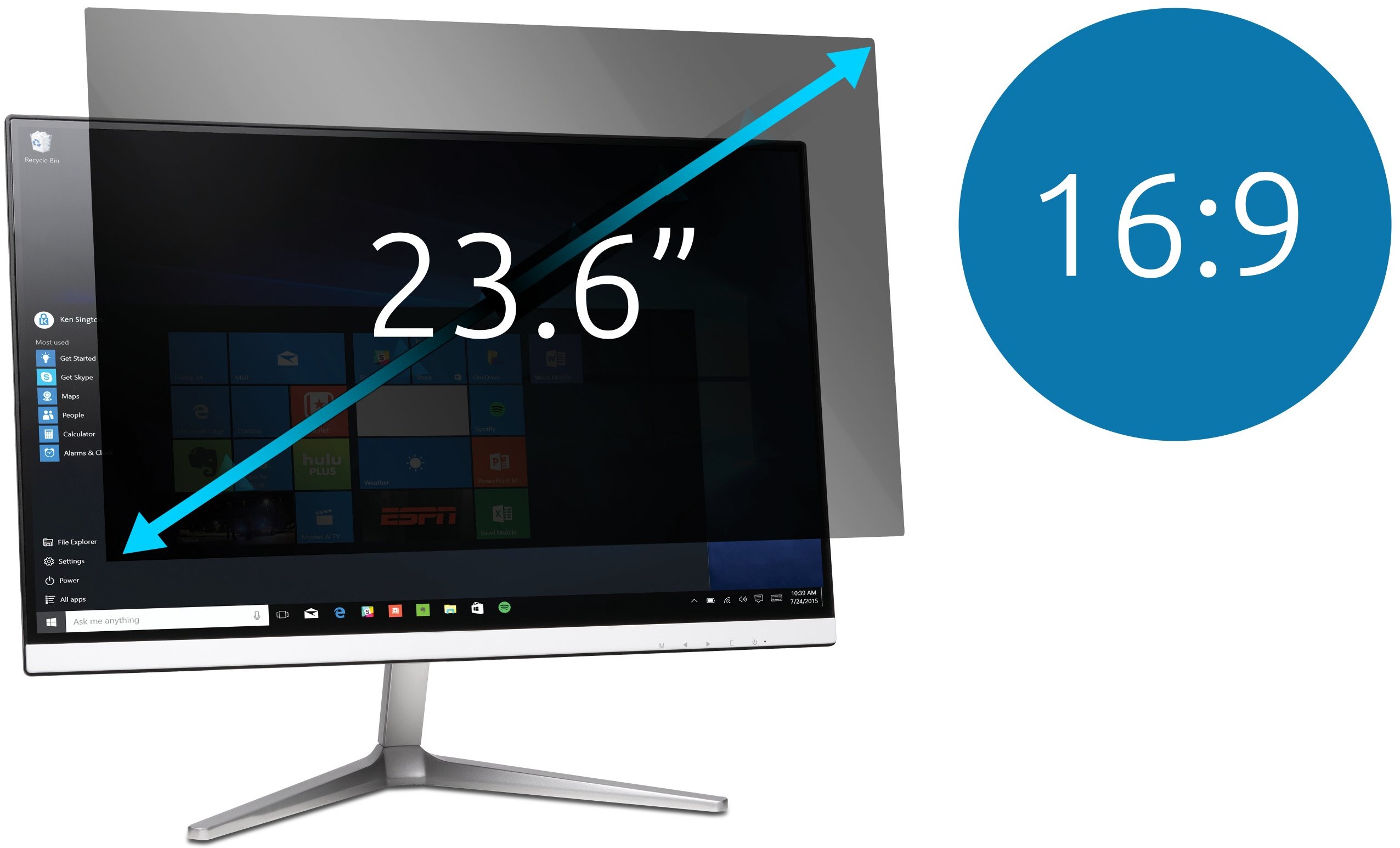 Kensington na monitory 23.6" (16:9), dvojsmerný, odnímateľný