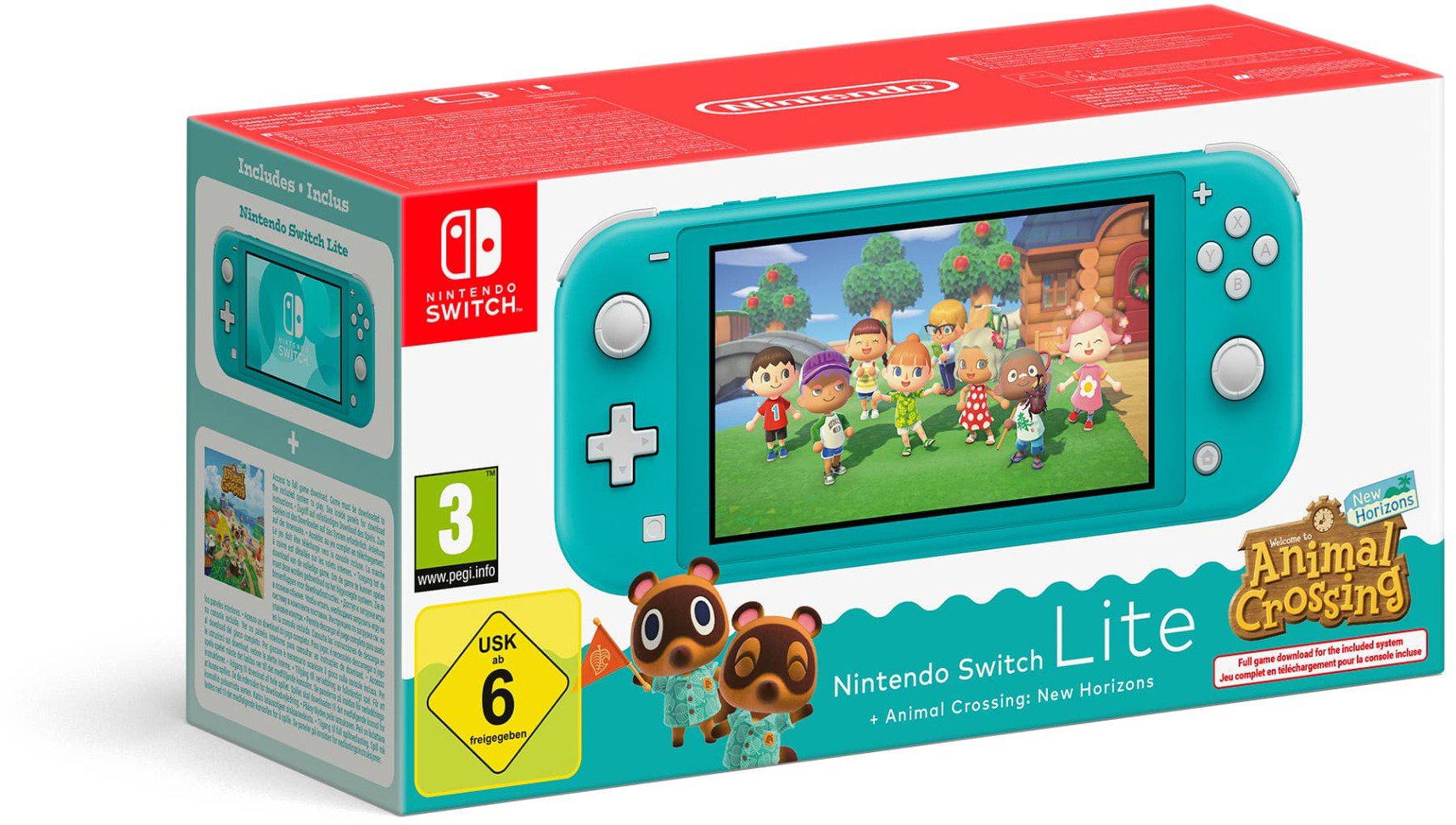 Nintendo Switch Lite – Turquoise + Animal Crossing New Horizons
